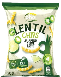 Lentil chips Jalapeňo a limetka 100g