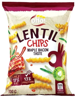 Lentil chips Maple bacon 100g
